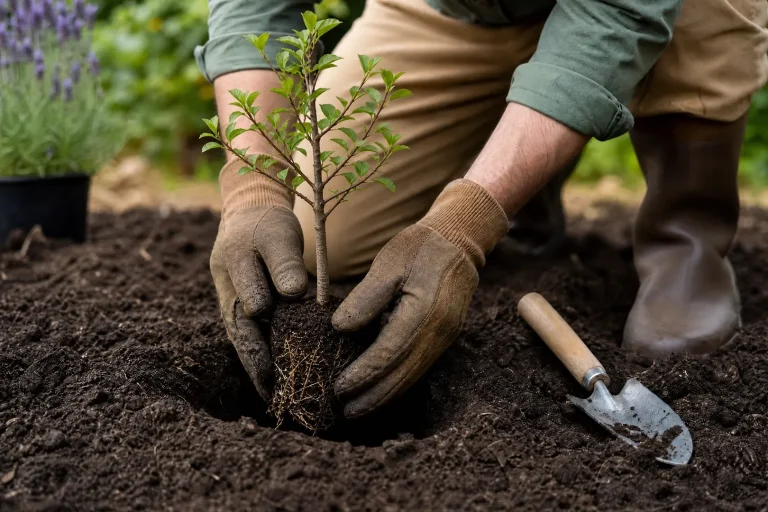 A person is planting-trees