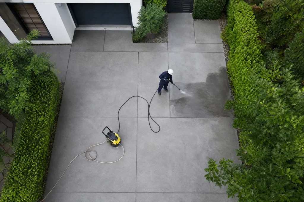Pressure wash aerial